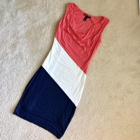 Diagonal Stripe Stretch Midi Dress - Picture 1 of 4